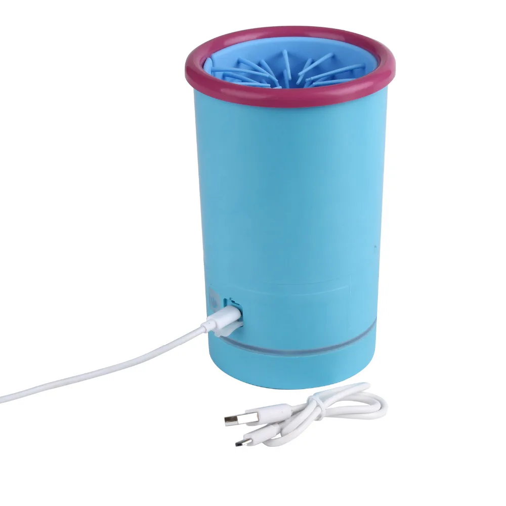 Portátil perro limpiador de carga USB automática Pet lavado de pies taza perro gato Garra Para lavar cerdas de silicona para mascotas limpio cepillo