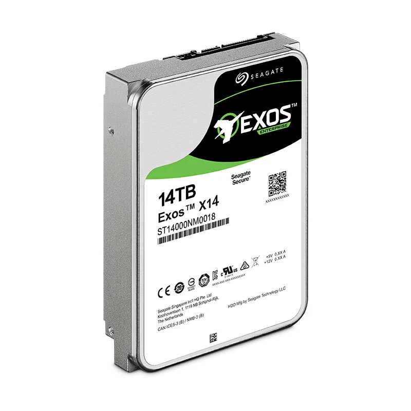 Внутренний жесткий диск Seagate Exos 7E2 14 ТБ SATA 6 128 Мб кэш памяти 3 5 дюйма формат 512e/4Kn SATA3