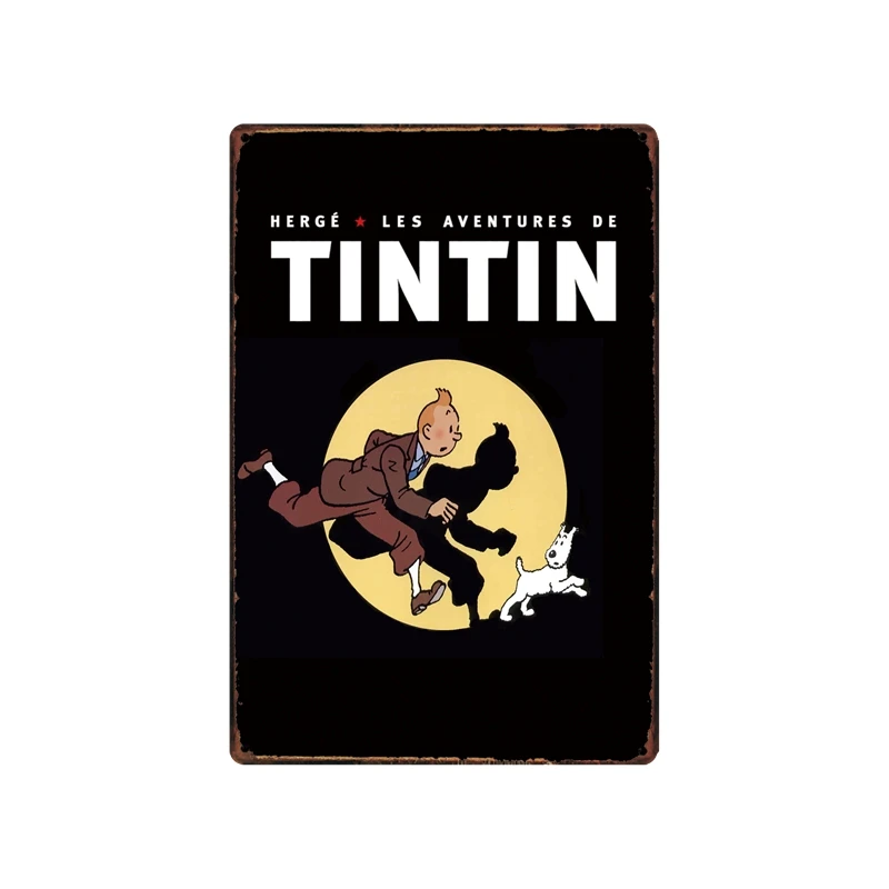 [Kelly66] Tintin металлический знак Олово плакат табличка для домашнего декора стены книги по искусству живопись 20*30 см размеры Dy60