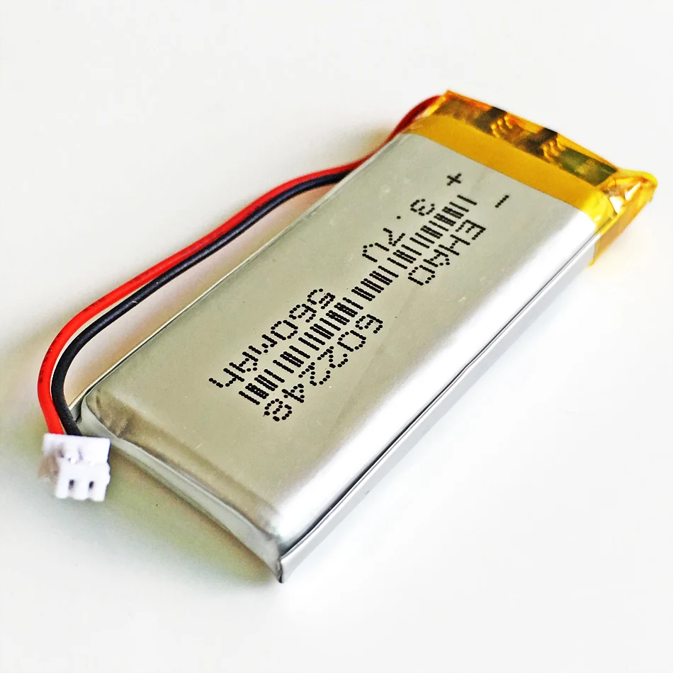 

602248 JST 1.25mm 2 pin 3.7V 560mAh Lithium Polymer LiPo Rechargeable li ion Battery For Mp3 MP4 MP5 Speaker GPS PSP Vedio game