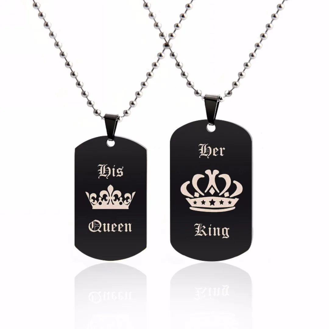 

Vintage Pendant Couple Necklace Shellhard Lover Couple Dog Tag Necklace Fashion Jewelry Accessories For Women Men Jewellery