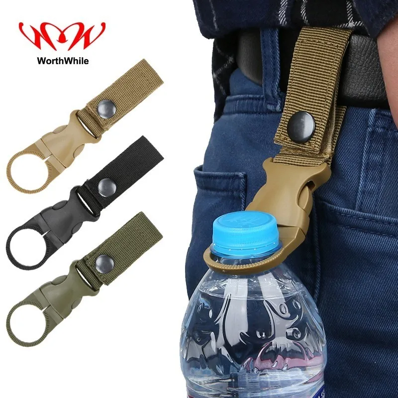 2*Outdoor Durable Water Bottle Holder Carabiner Clip Camping Hiking Buckle DP/_ji
