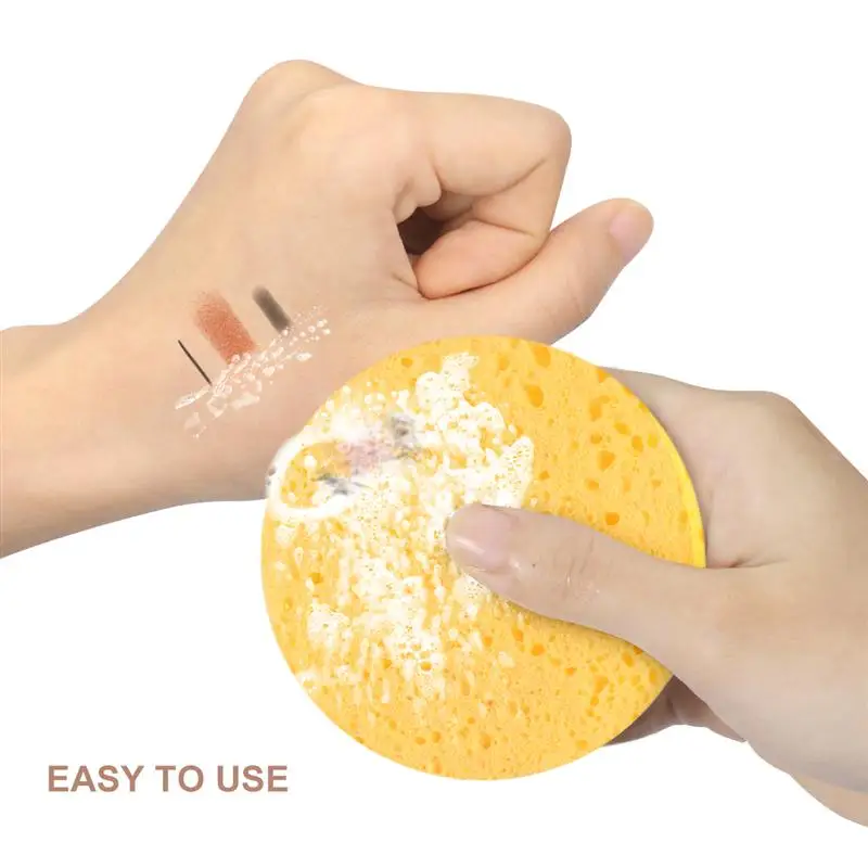

50pcs Natural Wood Pulp Sponge Cellulose Compress Cosmetic Puff Facial Washing Sponge Face Care Cleansing Makeup Remover Tools