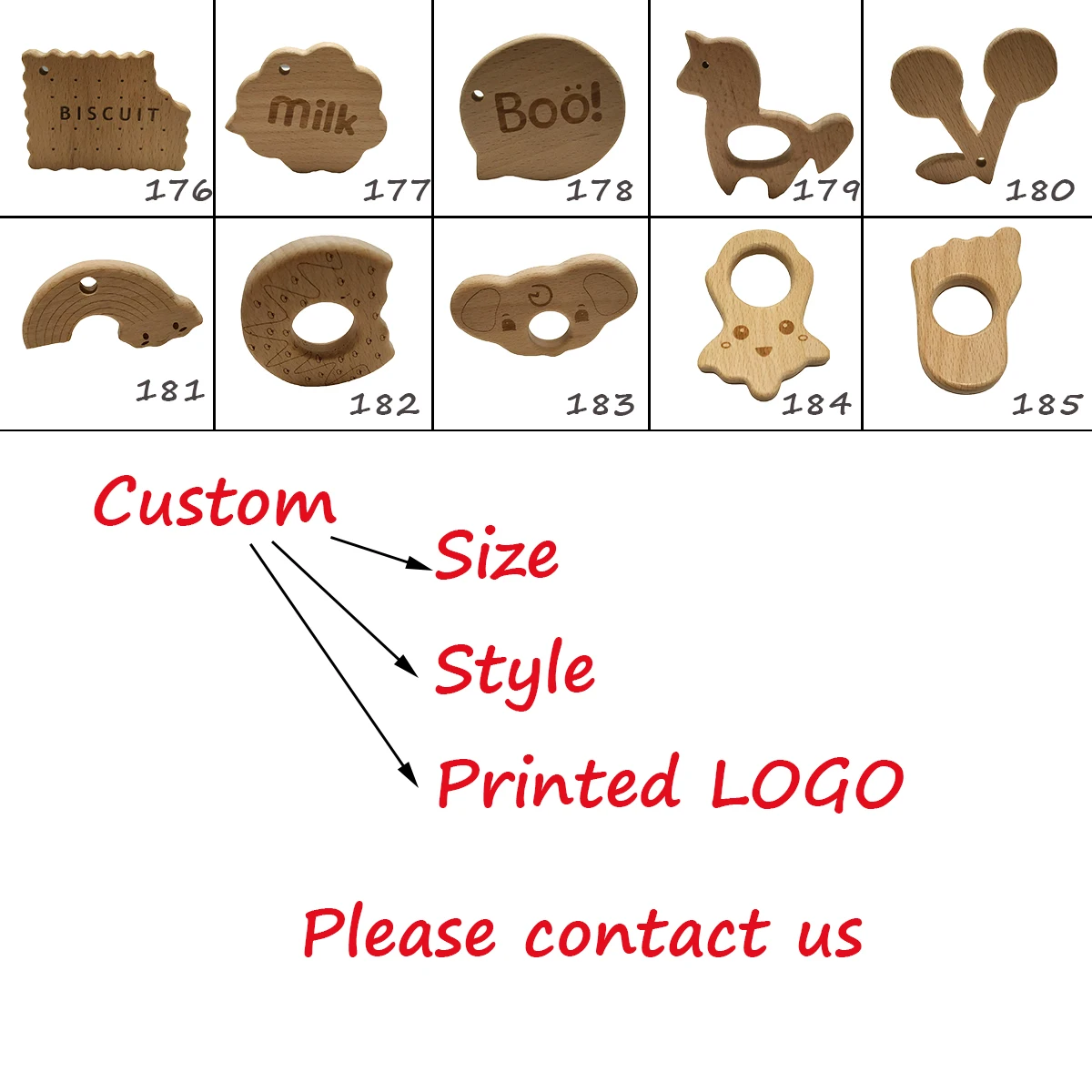 1pcs BPA FREE Natural Wood Teether Cartoon Animal Shape Wooden Baby Teether Toy Safe New baby Teething Toys Baby Shower Gift