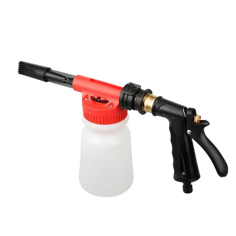 900 мл Автомобильный Автоматический пистолет для мытья пены пенная насадка для мытья автомобиля Генератор давления поверхностный пылесос - Цвет: Красный