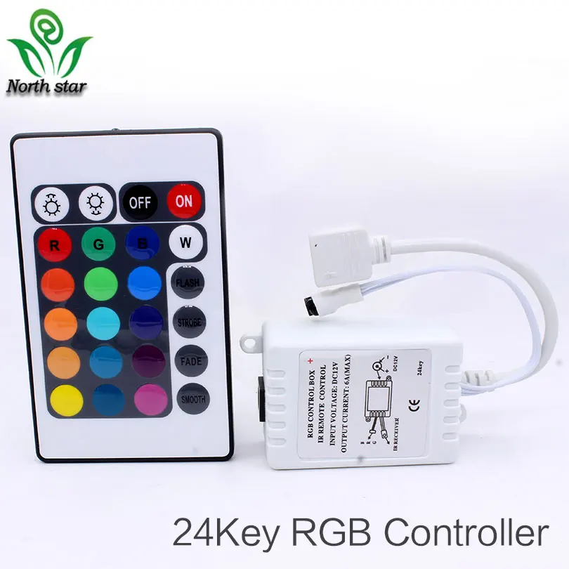 Светодиодный контроллер RGB с 24 клавишами DC12V ИК пульт дистанционного управления