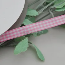 Upick 3/8″ 10mm Pink One Roll Tartan Plaid Ribbon Bows Appliques Sewing Crafts 50Y