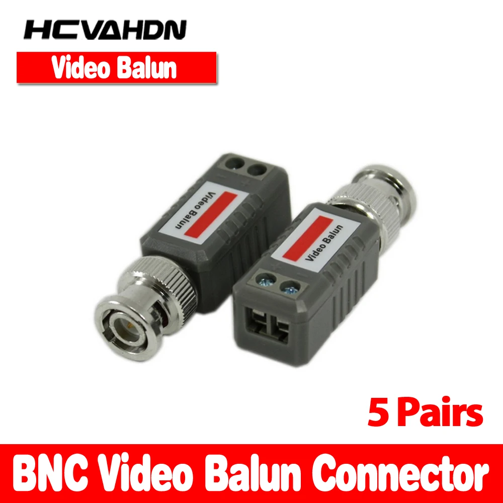 Hcvahdn, 10 штук в наборе, 5 пар CCTV Пассивное Видео устройство UTP transivers BNC CAT5 Кабельные соединители
