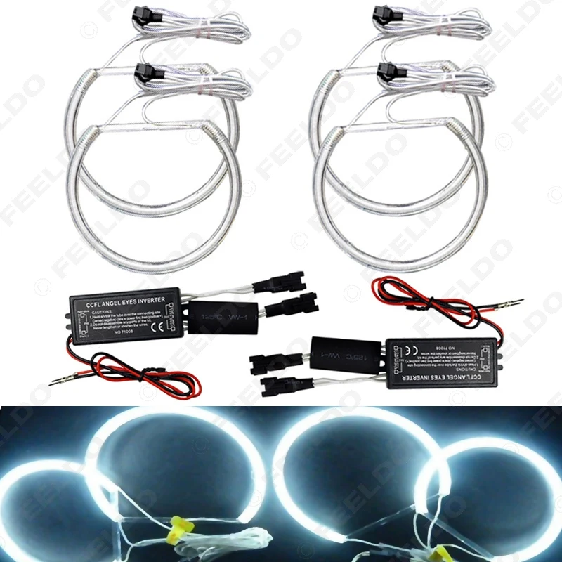 

FEELDO 4x131.5mm White Car CCFL Halo Rings Angel Eyes Headlights for BMW E46,E36,E39,E318A04 Light Kits #FD-4170