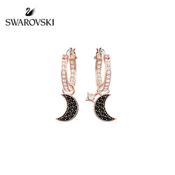 Оригинальные оригинальные Swarovski DUO луна и звезды элементы модные элегантные серьги гвоздики леди серьги 5440458