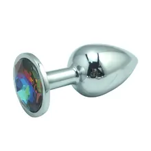 12 color for choose 3.9*9.6cm Large size silver metal anal plug butt plug sex toys for men women