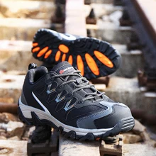 Черные защитные ботинки для мужчин со стальным носком Рабочая обувь для мужчин Рабочая безопасная промышленная Строительная обувь