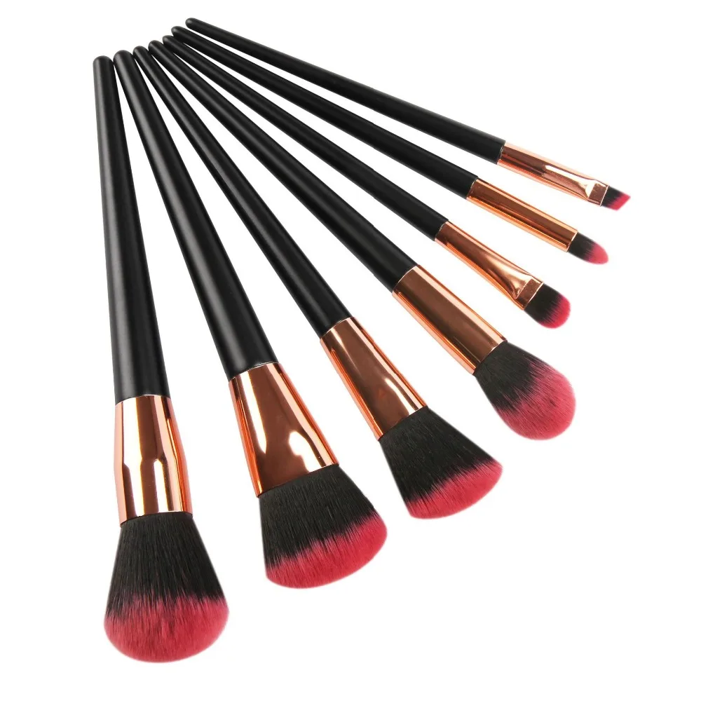 

NEW 7Pcs Black Red Gradient Makeup Brushes Set Powder Foundation Blending Eye Shadow Blush Cosmetics Beauty Make Up Brush Kits