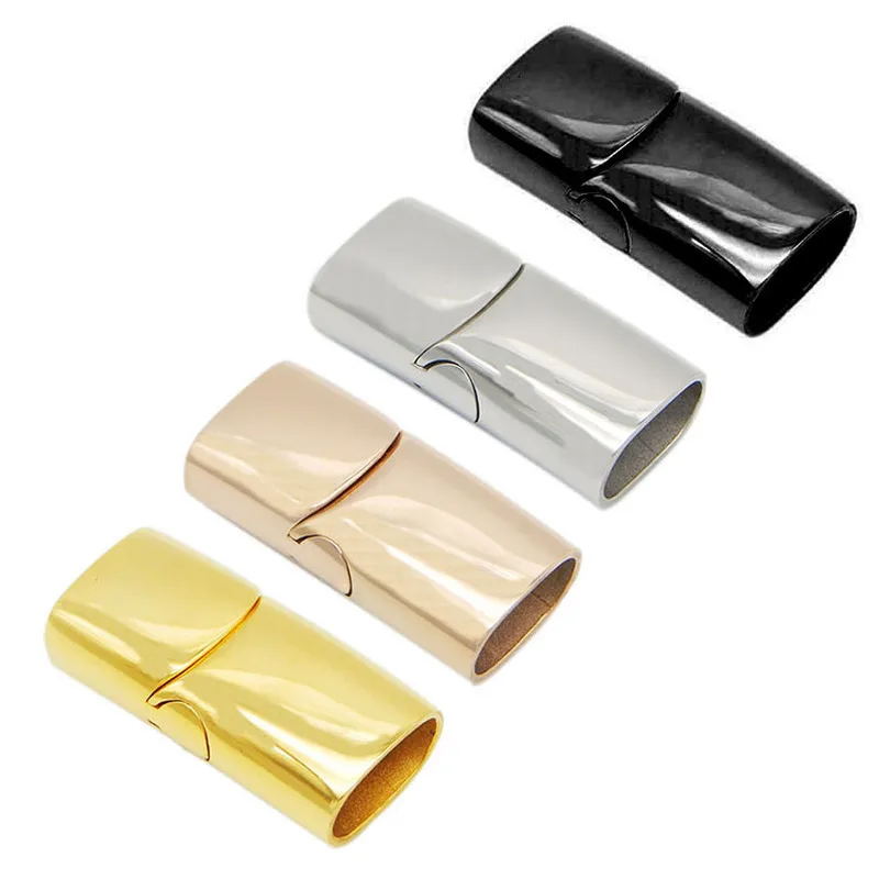 

2pcs/lot 12*6mm 316l Stainless Steel Oblate Buckle Magnet Hook Leather Bracelet Magnetic Clasp DIY Jewelry Findings Making