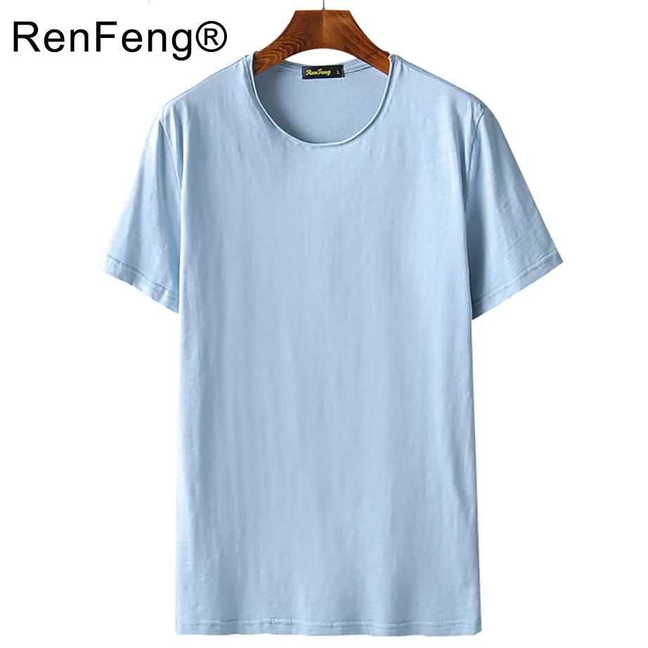 Bamboo Fiber Cotton Top Tees Mens TShirt Simple Cotton BTS T-shirt