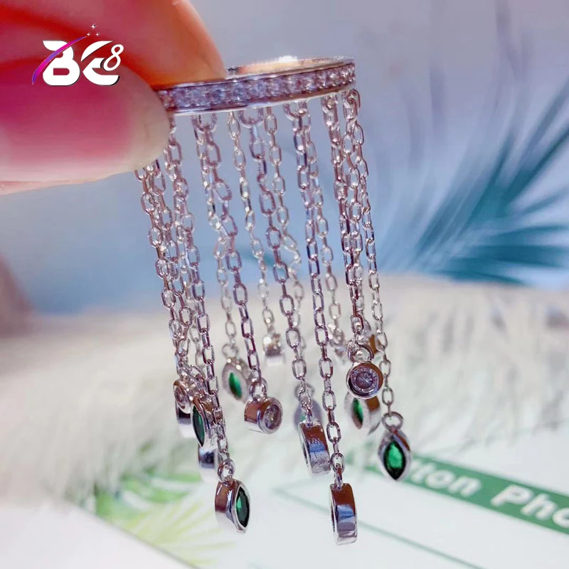Be 8 Luxury Party Tassel Rings for Women Inlay AAA Cubic Zirconia Stone Ring Fashion Bague Bridal Wedding Gifts R152 | Украшения и