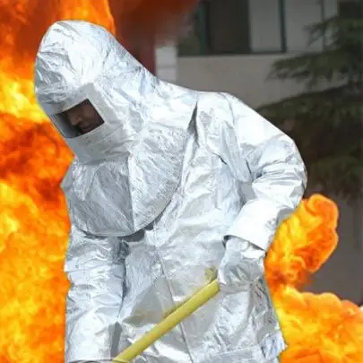 Одежда из алюминиевой фольги Пожарный Костюм пожарный внешний костюм высокая температура защитная одежда Радиационная одежда - Цвет: 500 degrees protect