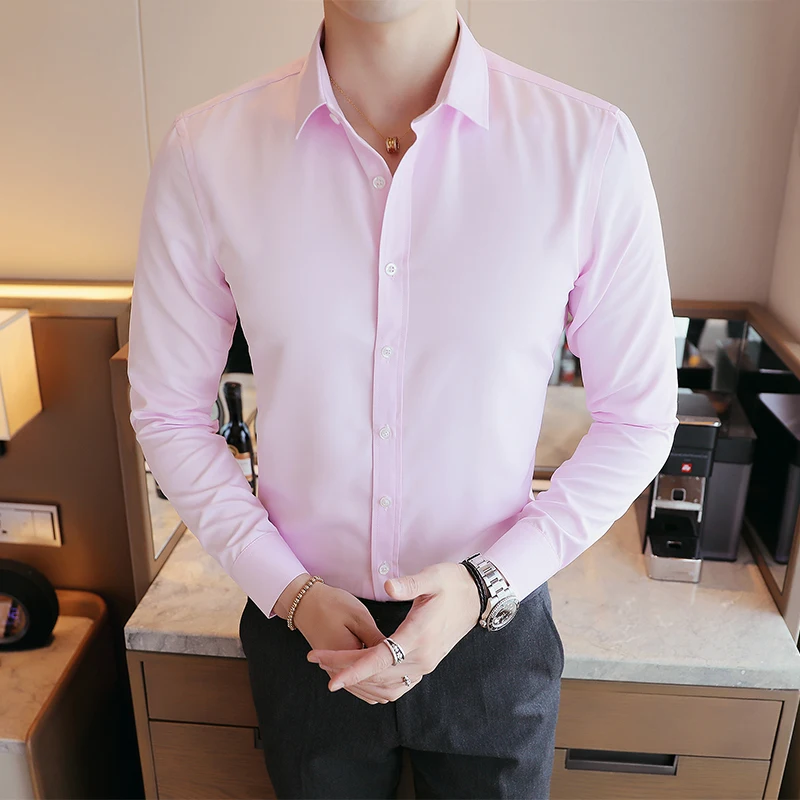 New Arrival 2018 Autumn Men Clothes Men's long sleeved slim fit shirts,Business casual men's wear Solid - color Dress Shirts New Arrival 2018 Autumn Men Clothes Men's long sleeved slim fit shirts,Business casual men's wear Solid - color Dress Shirts