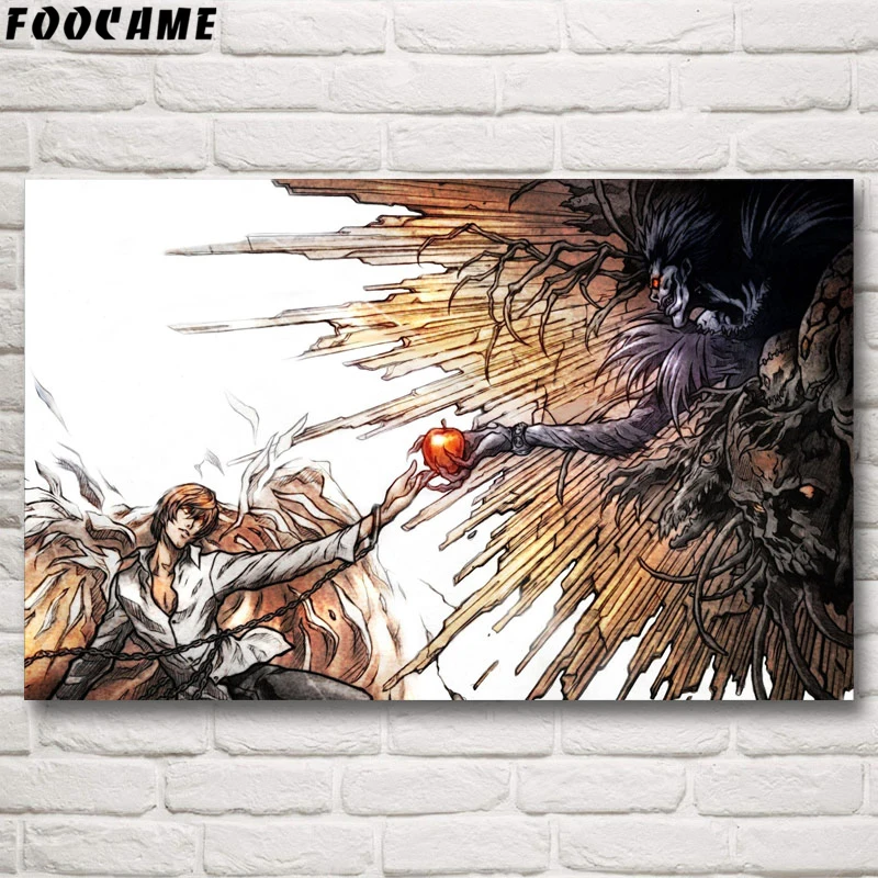 Постеры и принты FOOCAME Death Note из японского аниме шелковые декоративные настенные