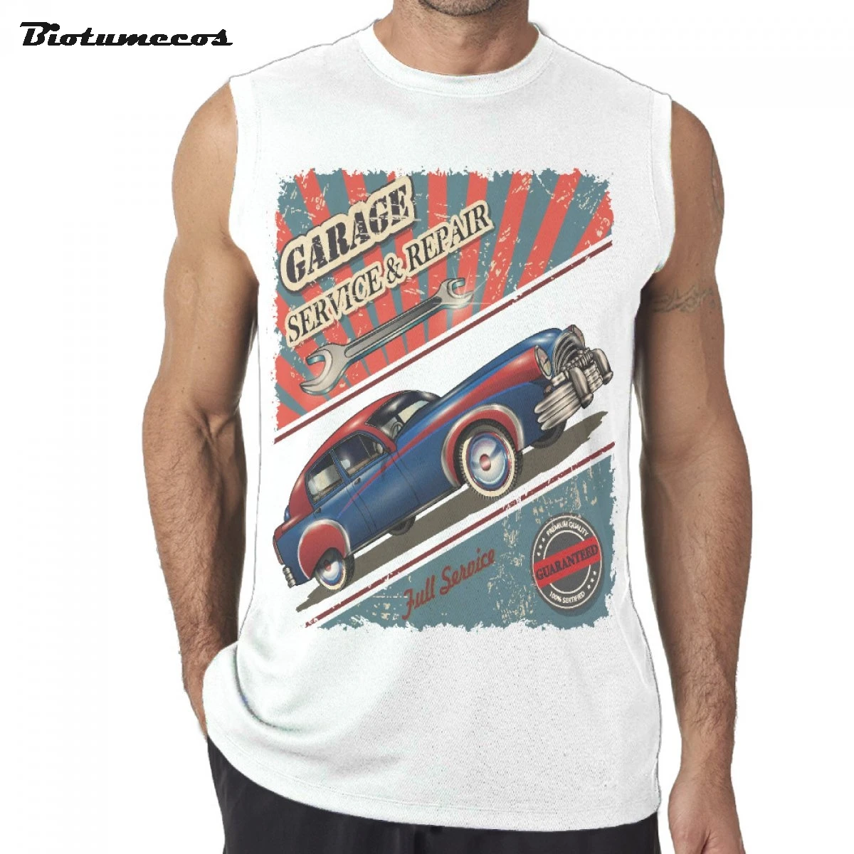 Tank Tops For Male Fashion Street Wear Undershirts Garage Service