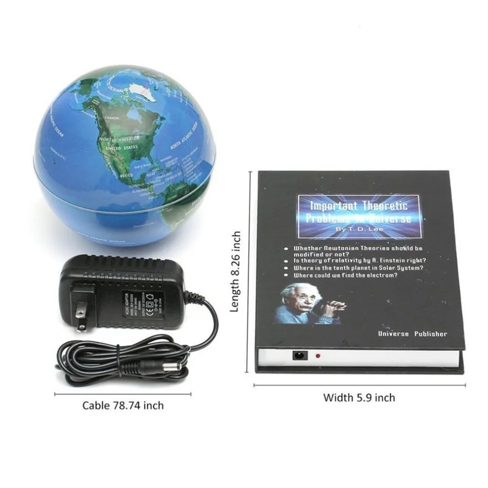 

Innovative 3 inch Globe Book Magnetic Levitation Floating Anti Gravity Globe World Map Magnetic Rotating Globe Discoloration