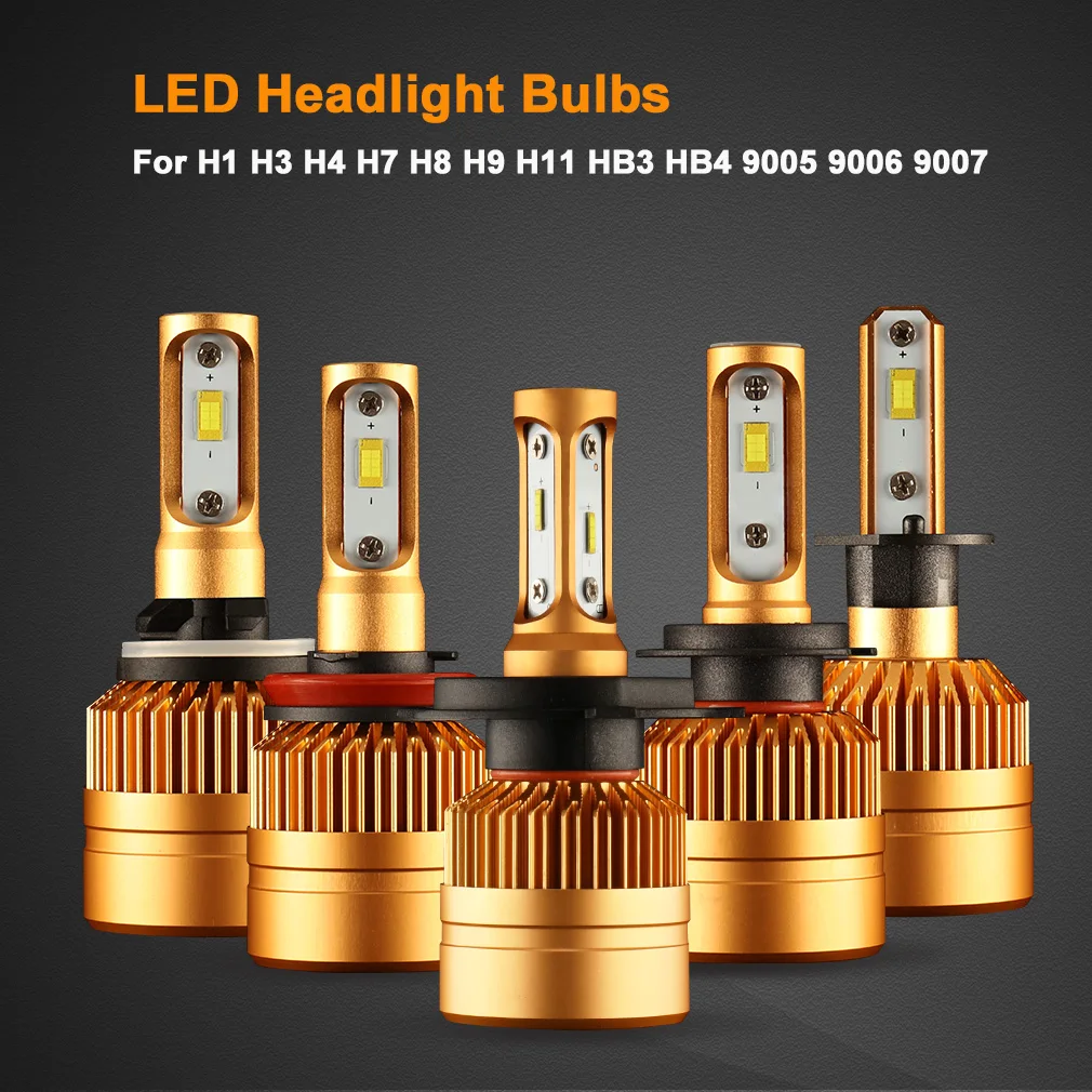 2 Шт. H4 LED H1 H3 H7 H11 H8 9006 HB4 H27 HB3 H9 Фар автомобиля Лампы СВЕТОДИОДНЫЕ с Philips Chip 8000LM Авто