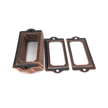 

Reddish Bronze Tone Office Library Post Office File Frame Drawer Tag Label Card Holder 70 x 33mm