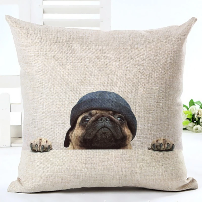 2017 Горячая Распродажа спящий мопс домашняя декоративная подушка для дивана