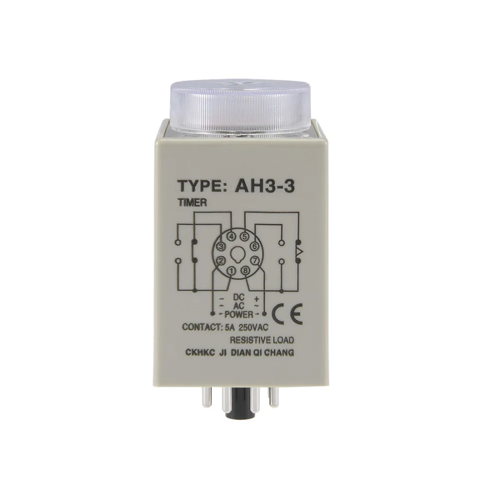 

Uxcell DC 24V 10S Relays 8 Terminals Range Adjustable Timer Time Delay Relay AH3-3 Electrical Equipment Supplies Power Relays