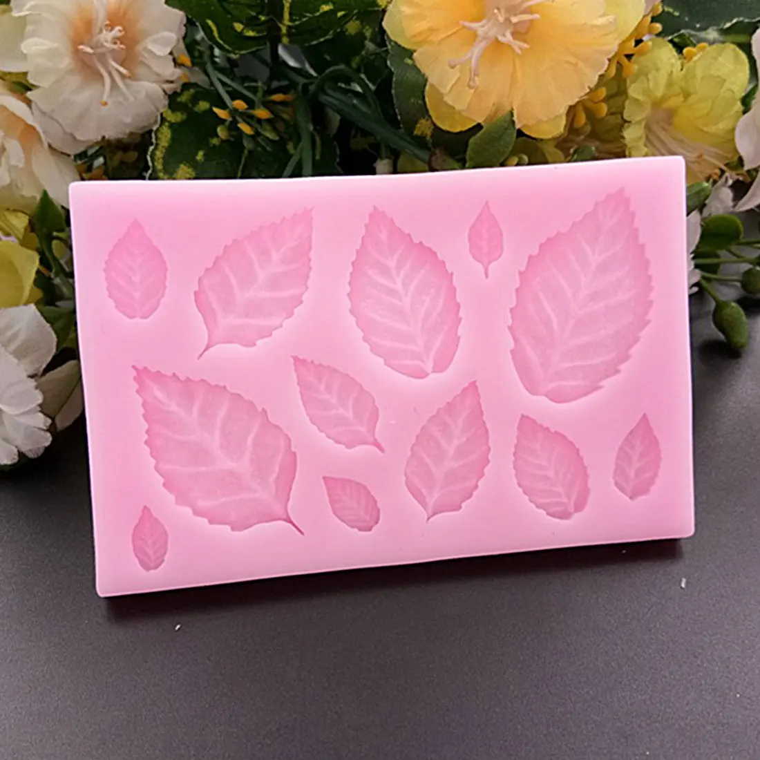 

1pc DIY Tree leaf Press Molding Foil Mold Silicone Mold Cake Decor Fondant Cake 3D Leaves Silicone Mould Cookies Tools