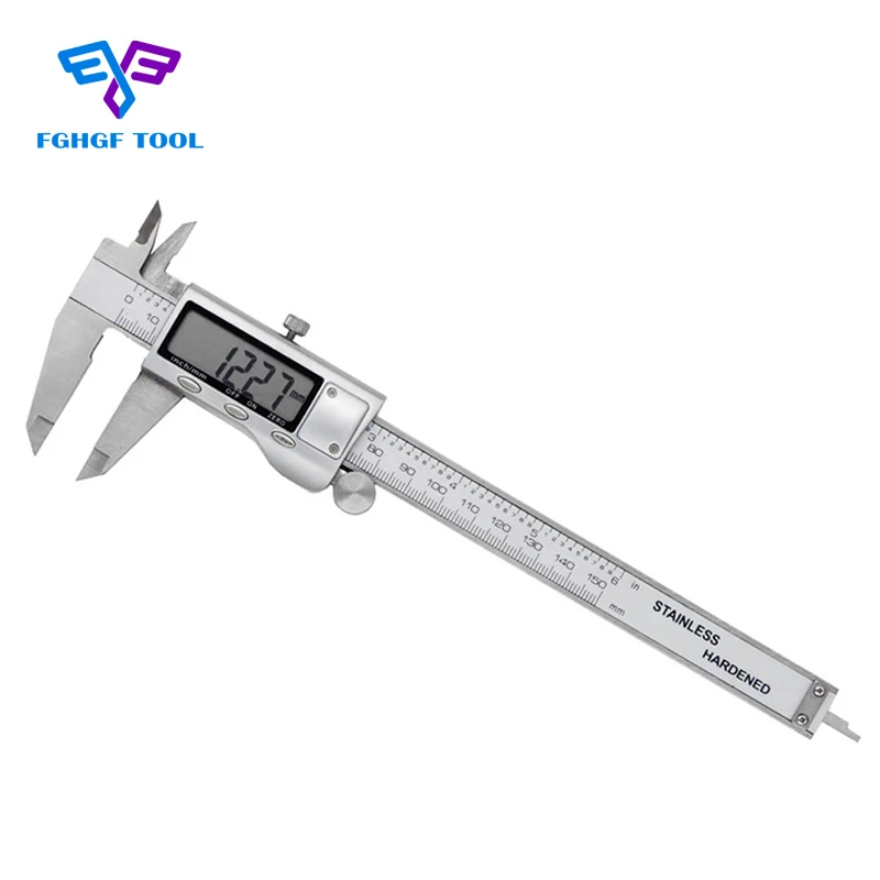 FGHGF 0-6 дюймов инструмент суппорт Pachymeter нержавеющая сталь электронные цифровые Штангенциркули точность Метрическая беседа pachometer