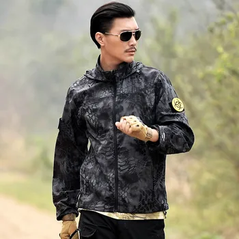 

Autumn Flight Camouflage Jacket Men Black Zipper waterproof Men Jacket Pocket Bomber Male Jackets Military Button Casual Large