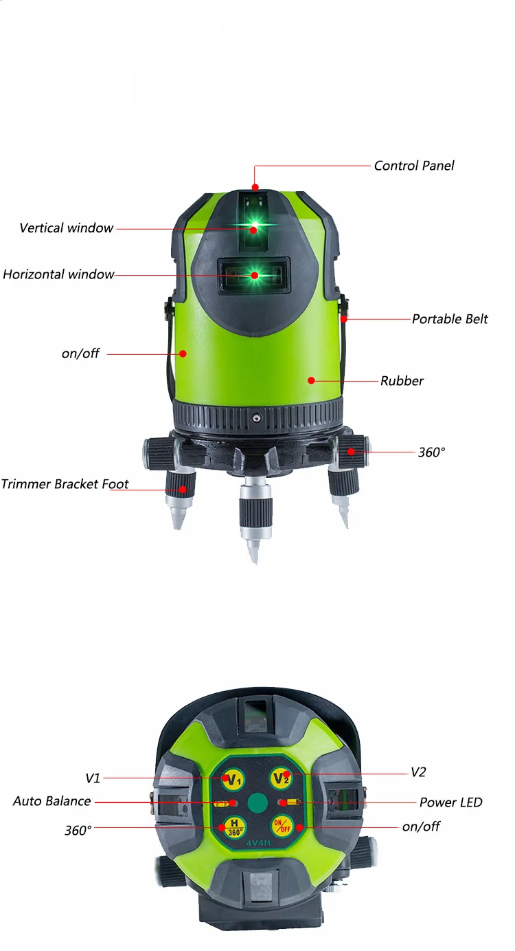 8 линий FLE444G литиевая батарея зеленый лазерный уровень 360 вертикальный и горизонтальный самонивелирующийся крест линия мощность лазерный уровень