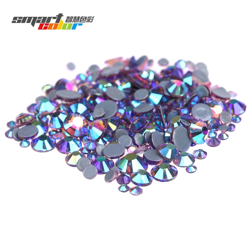 

Light Amethyst AB Iron On Hotfix Rhinestones With Glue Backing Flatback Strass Stones For Clothes Shoes DIY Decorations