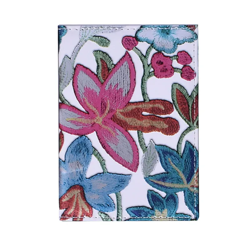 Flower Travel Passport Holder Protector Cover PU Leather Card Credit Covers Case Wallet for Russian American France Netherland - Color: 6