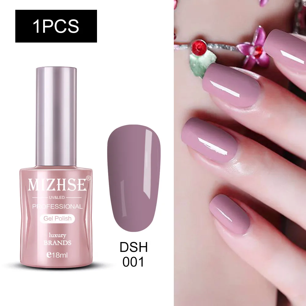 MIZHSE Nail Polishes 18ml Vernis Semi Permanant UV Gel Polish Hybrid Nail Art Lacquer For Stamping Soak off Varnish Gel - Color: DSH001