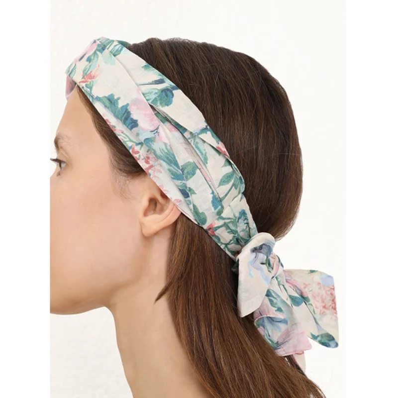 

2019 new cotton headscarf scarf national wind flowers wild headwear hair band spring and summer small scarf