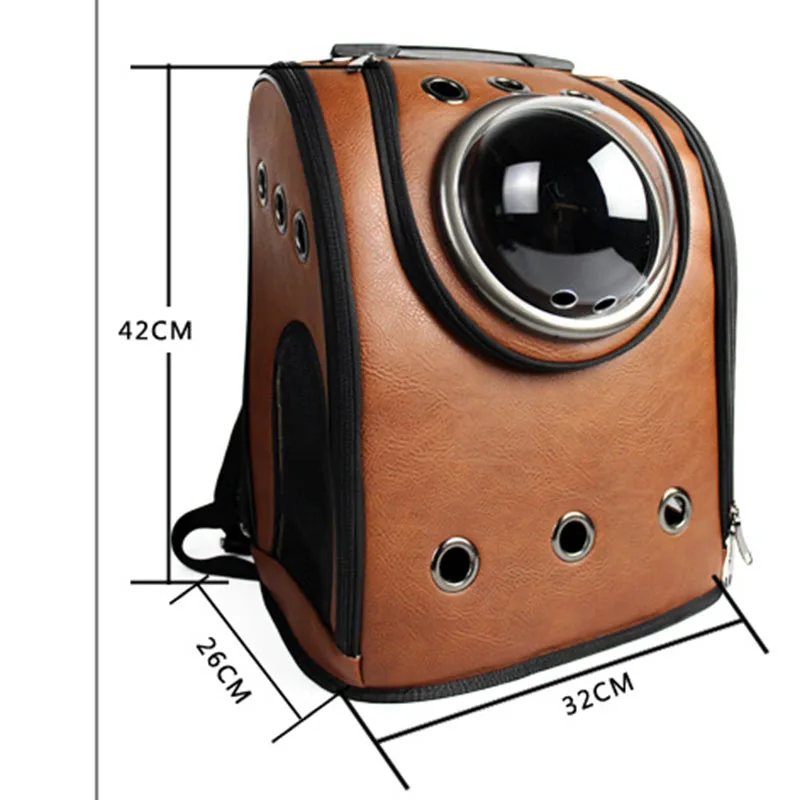 High Quality Leather Space Capsule Pet Cat Backpack Bubble Window for Kitty Puppy Small Dog Carriers Crate Outdoor Travel Bags13