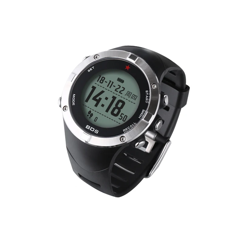 SUNROAD الرجال الرقمية GPS القلب معدل مونتورينغ ووتش مع بوصلة مقياس الارتفاع بارومتر Reloj Hombre العالم الوقت وظيفة