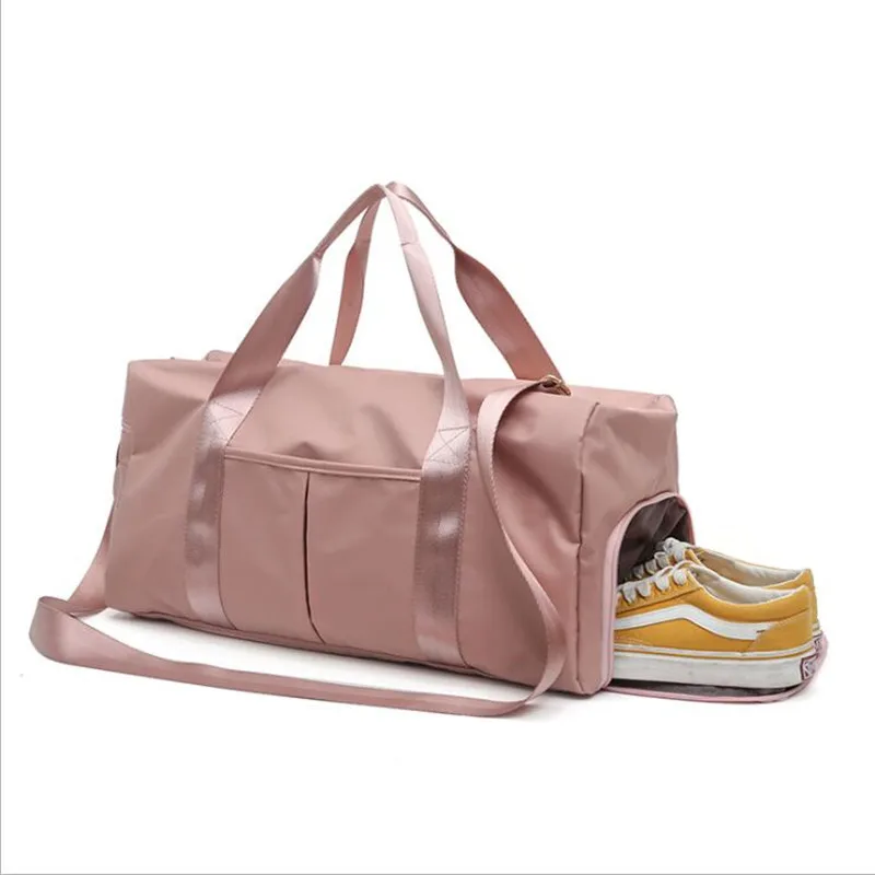 

Hot Outdoor Waterproof Nylon Sports Gym Bags Men Women Training Fitness Travel Handbag Yoga Mat Sport Bag with shoes Compartment