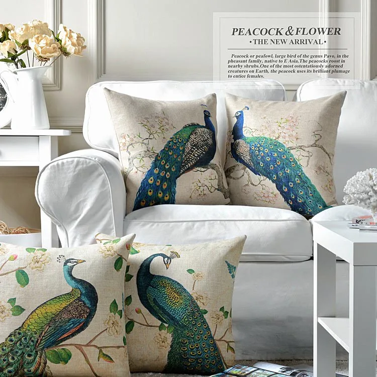 Watercolor Pea Cotton Linen Pillow Case Sofa Cushion Cover Watercolor Pea Cotton Linen Pillow