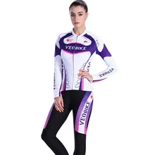 VEOBIKE Women 2017 Pro Team Racing Bike Clothing Set Mtb Cycling jersey Long Bicycle clothes Kit Womens Shirt Cycle Sports Wear