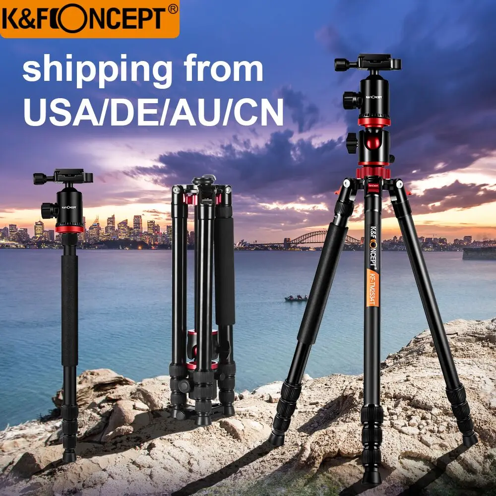 

K&F Concept Portable Monopod Tripod Aluminum Alloy Travel Tripod for Digital or Video for Canon for Nikon for Sony Camera 72.24"