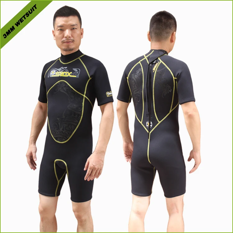 2015 Rushed Mergulho 3mm Shorts Sleeve Neoprene Wetsuit Mens One Piece
