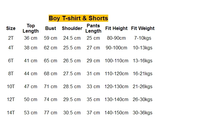 boy size