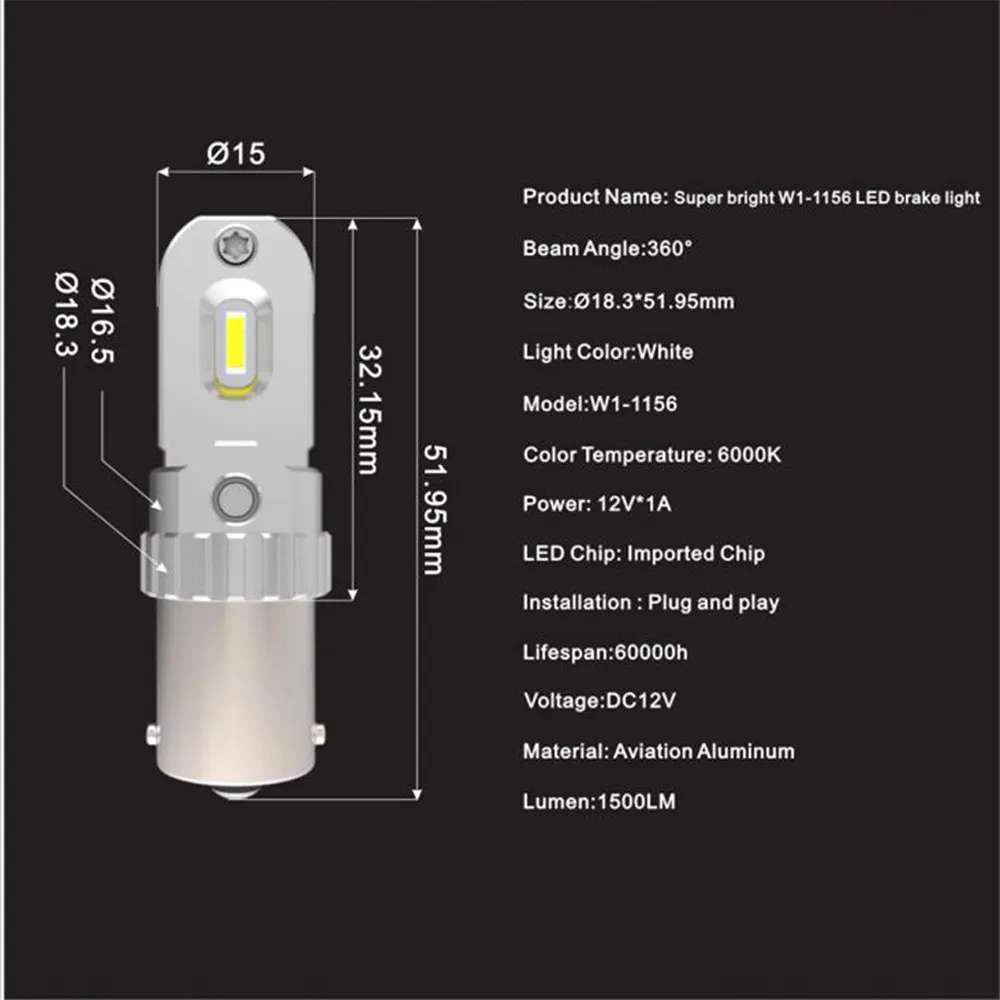 YOTON светильник 2 шт. без ошибок 12 В 1156 BA15S p21w Светодиодная лампа для резервного копирования Обратный светильник Canbus DRL стоп автомобильные лампы Csp Чип 6000K 1500LM