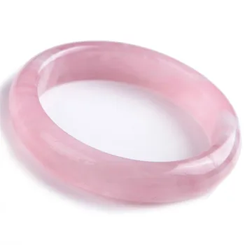 

Inner Diameter 57mm Crystal Round Fashion Bangles For Women Lady Genuine Natural Rose Pink Quartz Bangle Drop Shipping