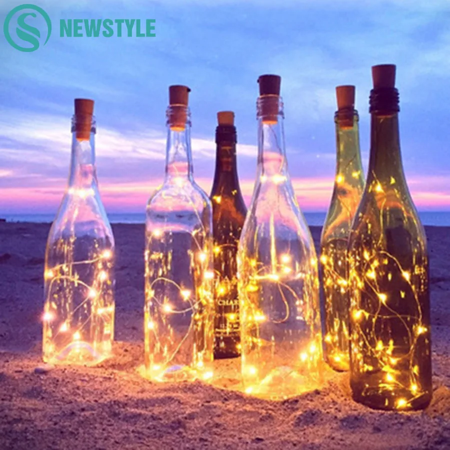 

6pcs LED Bottle Copper Wire String Lights LED Fairy Lights Christmas Wedding Decoration Lights Battery Operate Bottle Lights