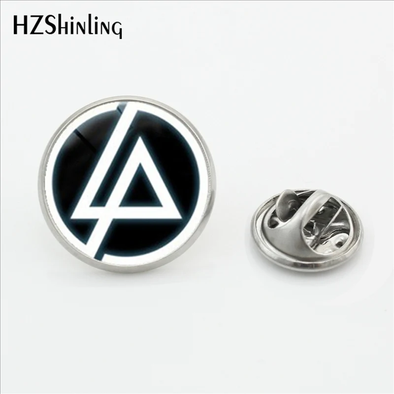 

2017 New Fashion Linkin Park logo Lapel Pins Stainless Steel Linkin Park Rock Band Butterfly Brooches Pins Glass Dome Jewelry