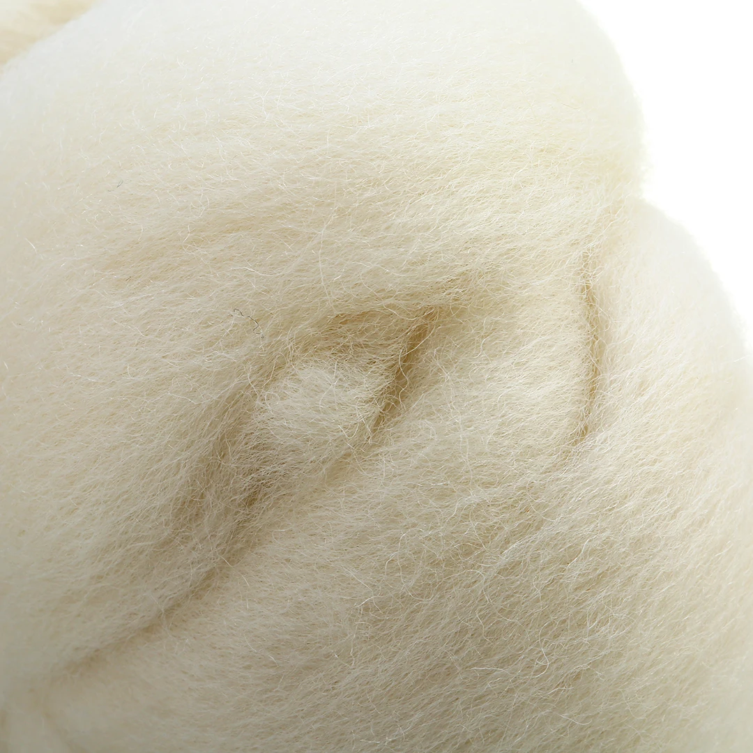 50g Milky White Corriedale Dyed Wool Fiber Tops / Roving Needle Felting Wool Fibre DIY Sewing Needlework Project Mayitr